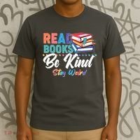 Read Books Be Kind Stay Weird T-Shirt thumb 3