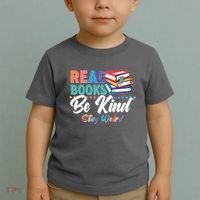 Read Books Be Kind Stay Weird Toddler T-Shirt thumb 2
