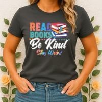 Read Books Be Kind Stay Weird Women's T-Shirt thumb 2