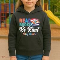 Read Books Be Kind Stay Weird Kids Hoodie thumb 3