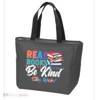 Read Books Be Kind Stay Weird Tote Bag thumb 3