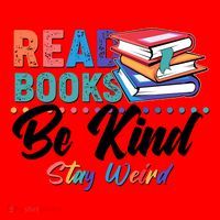 Read Books Be Kind Stay Weird Santa Hat thumb 1
