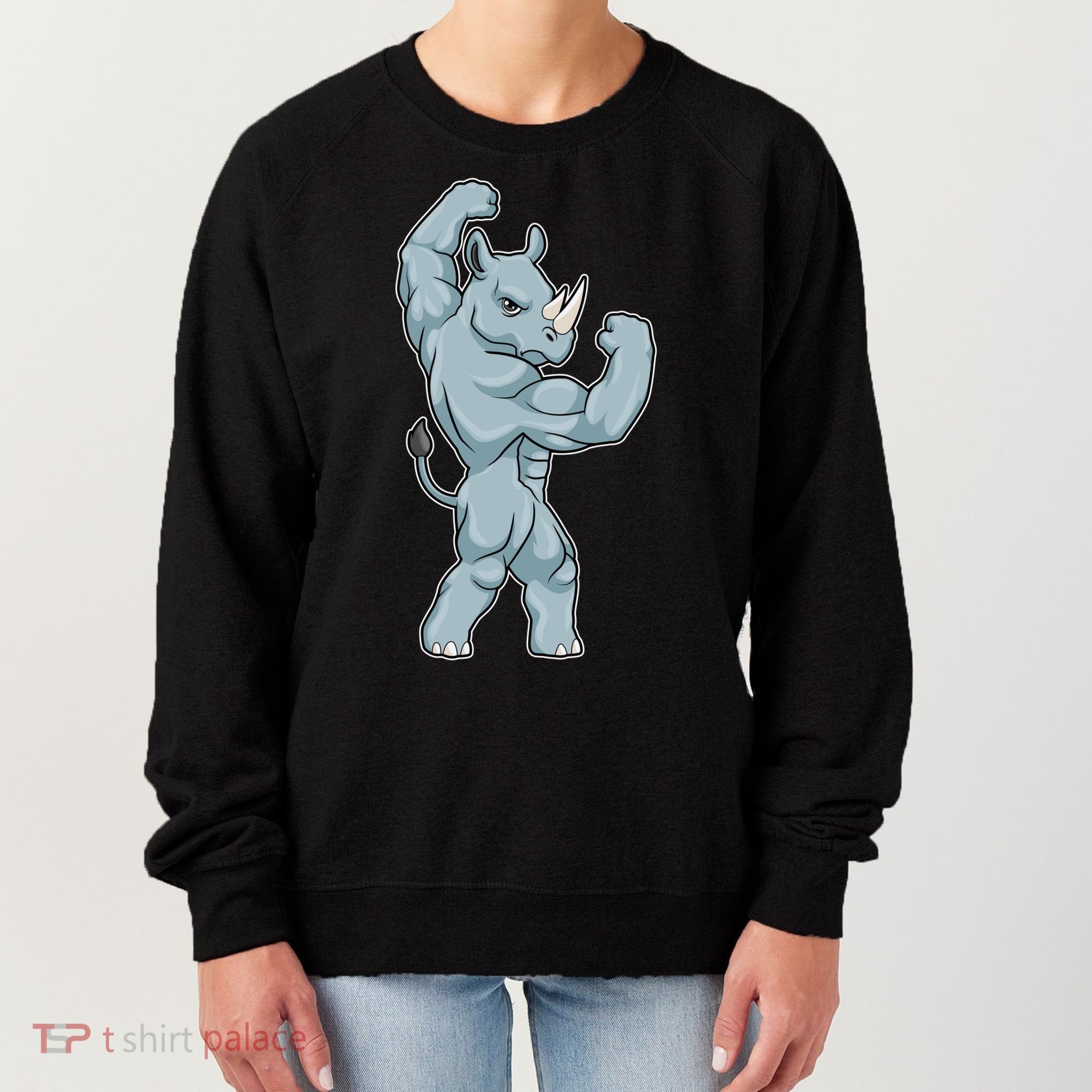Rhino Bodybuilder Bodybuilding Sports Gift Women's Sweatshirt