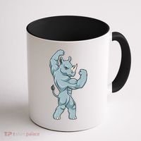 Rhino Bodybuilder Bodybuilding Sports Gift Coffee Mug thumb 1