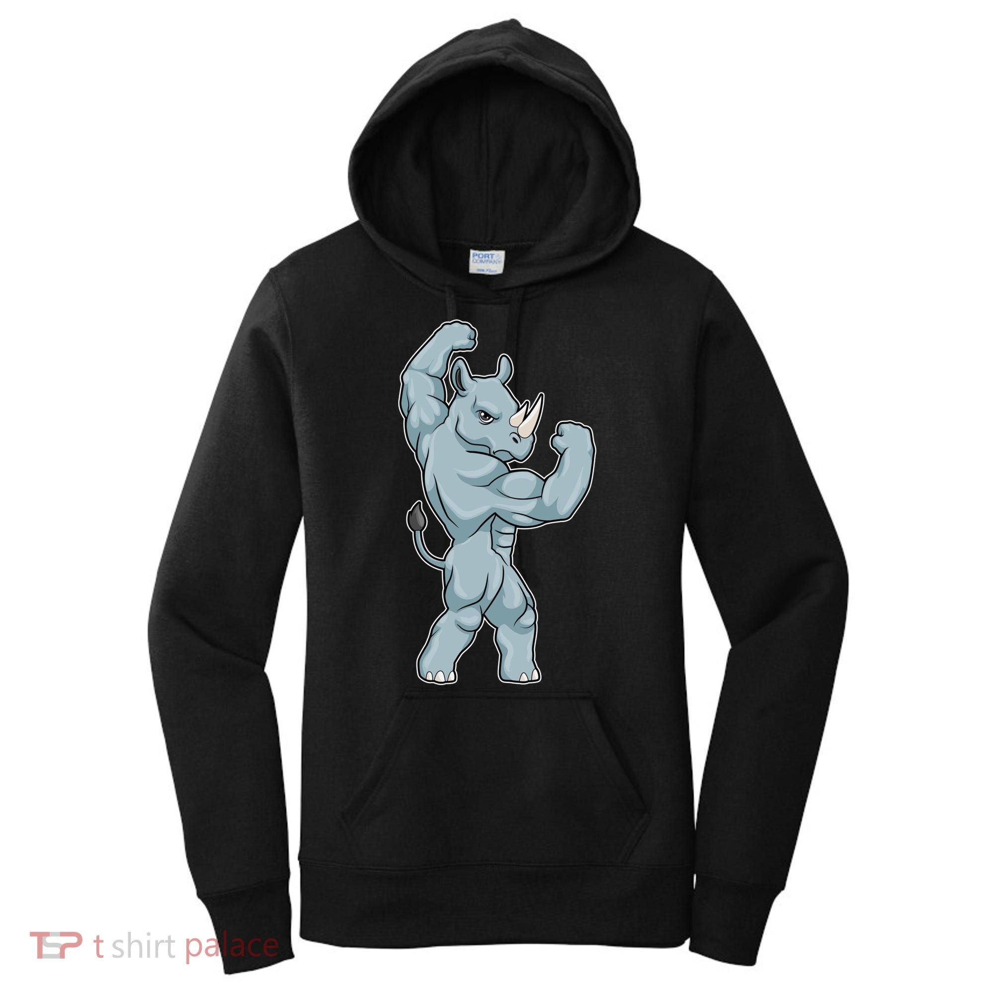 Rhino Bodybuilder Bodybuilding Sports Gift Women's Hoodie