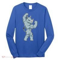 Rhino Bodybuilder Bodybuilding Sports Gift Long Sleeve Shirt thumb 0