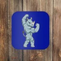 Rhino Bodybuilder Bodybuilding Sports Gift Coaster thumb 0