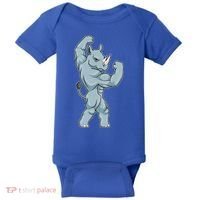 Rhino Bodybuilder Bodybuilding Sports Gift Baby Bodysuit thumb 0