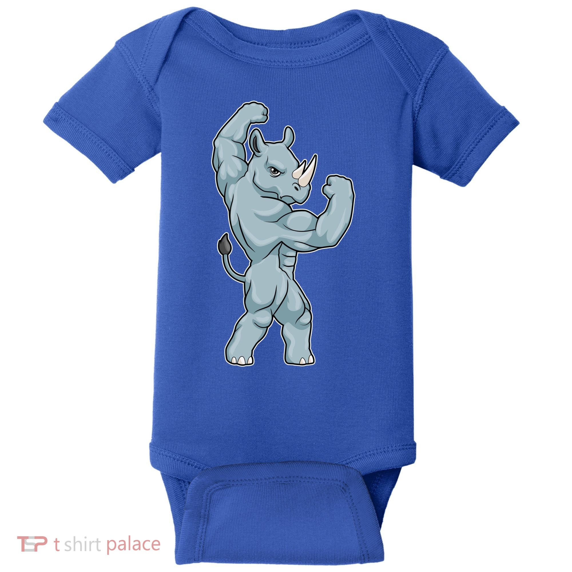 Rhino Bodybuilder Bodybuilding Sports Gift Baby Bodysuit