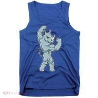 Rhino Bodybuilder Bodybuilding Sports Gift Tank Top thumb 0