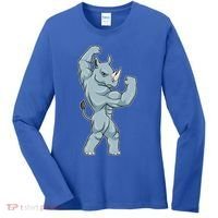 Rhino Bodybuilder Bodybuilding Sports Gift Women's Long Sleeve Shirt thumb 0