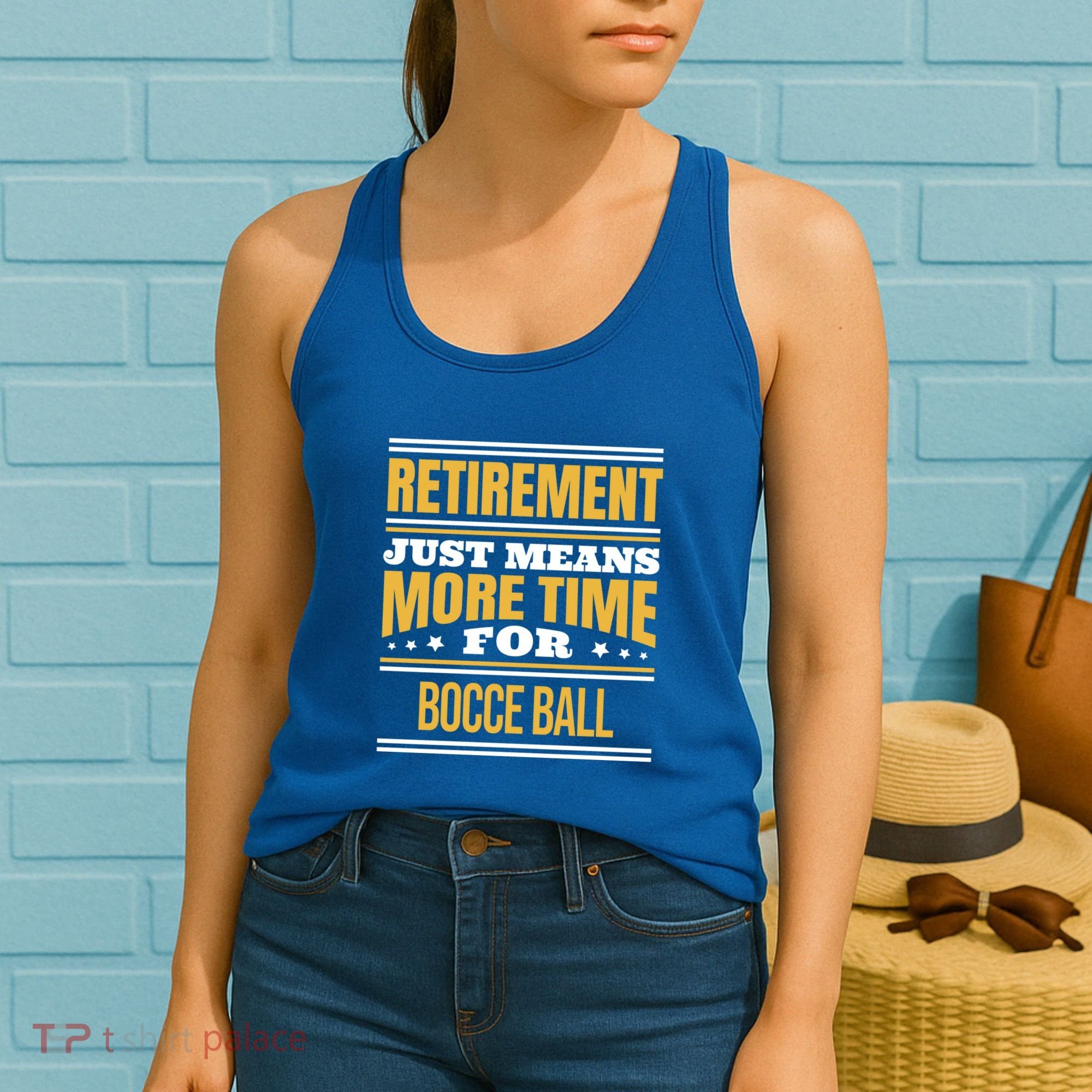 Retired Bocce Ball Lover Funny Saying Retiret Cute Gift Women's Tank Top