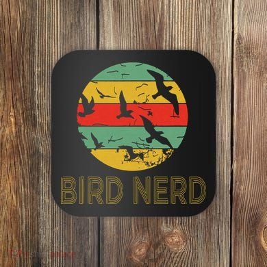 Retro Birding Bird Watching Nerd Funny Bird Watcher Coaster