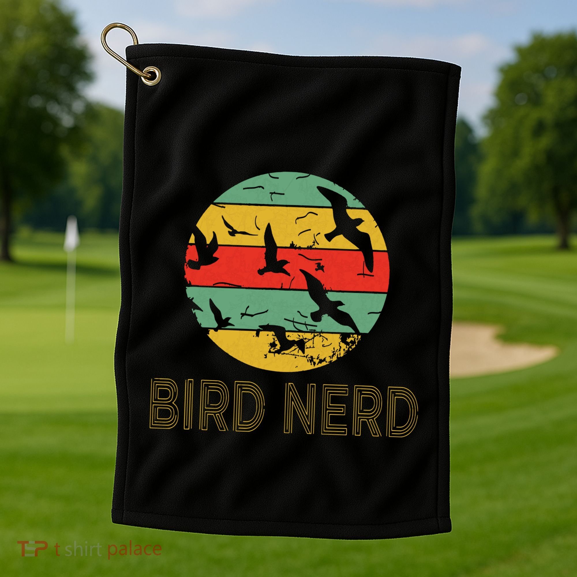 Retro Birding Bird Watching Nerd Funny Bird Watcher Golf Towel
