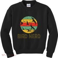 Retro Birding Bird Watching Nerd Funny Bird Watcher Kids Sweatshirt thumb 0