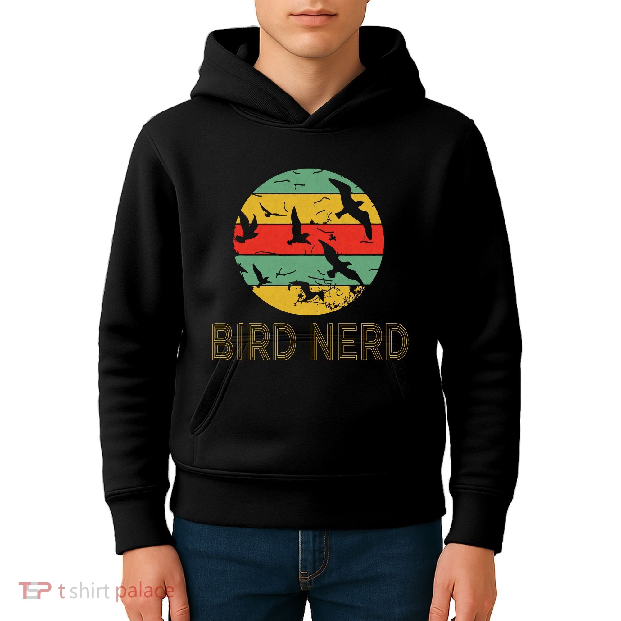 Retro Birding Bird Watching Nerd Funny Bird Watcher Kids Hoodie