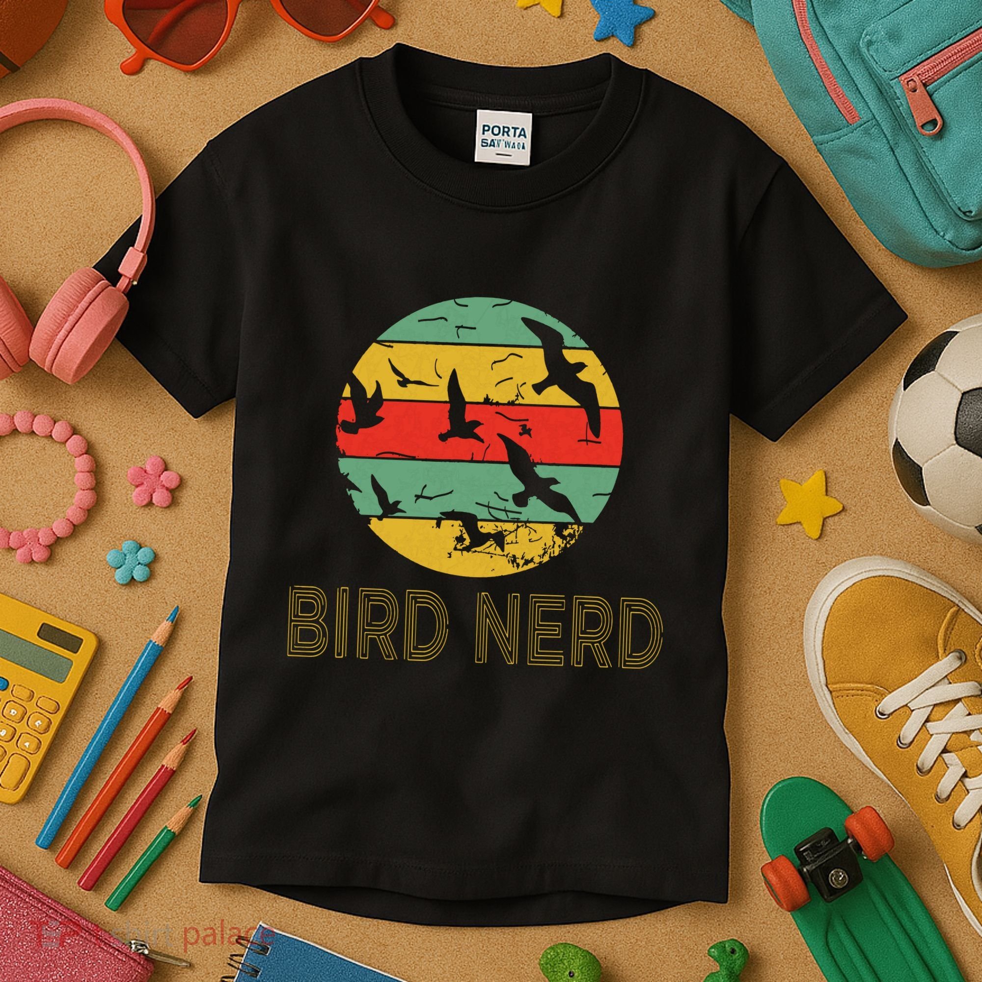 Retro Birding Bird Watching Nerd Funny Bird Watcher Kids T-Shirt