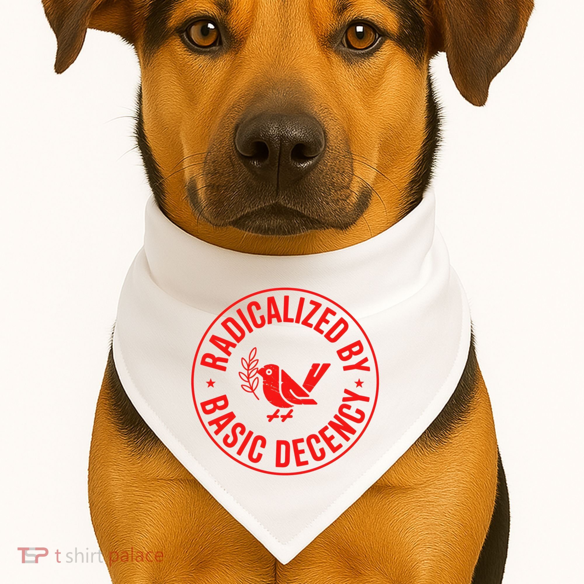 Radicalized By Basic Decency Political Activist Liberal Protester USA-Made Doggie Bandana