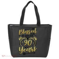 Religious Blessed By God For 90 Years Happy 90th Birthday Tote Bag thumb 0