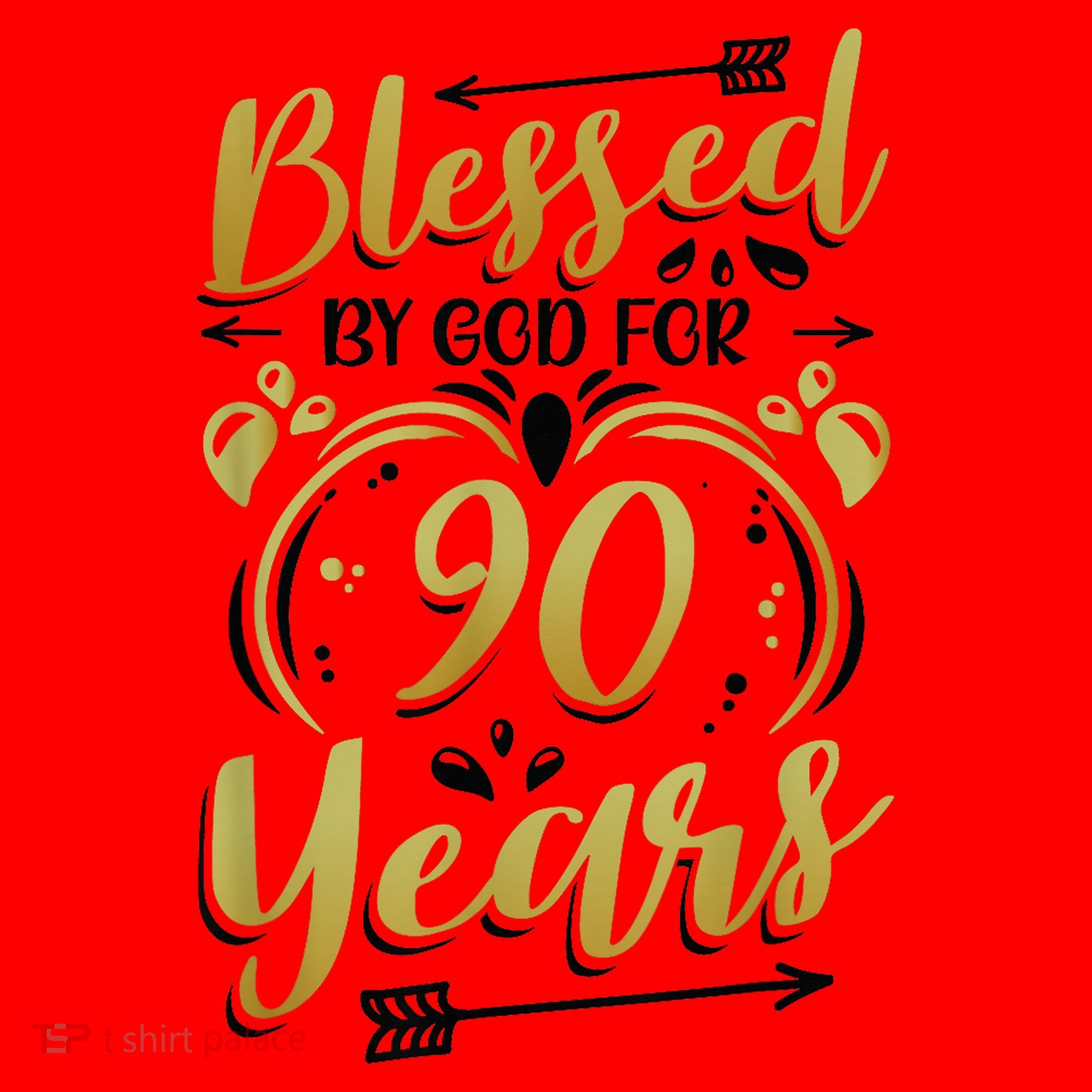 Religious Blessed By God For 90 Years Happy 90th Birthday Santa Hat