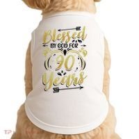 Religious Blessed By God For 90 Years Happy 90th Birthday Doggie Tank thumb 0