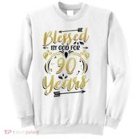 Religious Blessed By God For 90 Years Happy 90th Birthday Sweatshirt thumb 0