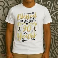 Religious Blessed By God For 90 Years Happy 90th Birthday T-Shirt thumb 3