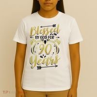 Religious Blessed By God For 90 Years Happy 90th Birthday T-Shirt thumb 4