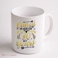 Religious Blessed By God For 90 Years Happy 90th Birthday Coffee Mug thumb 1