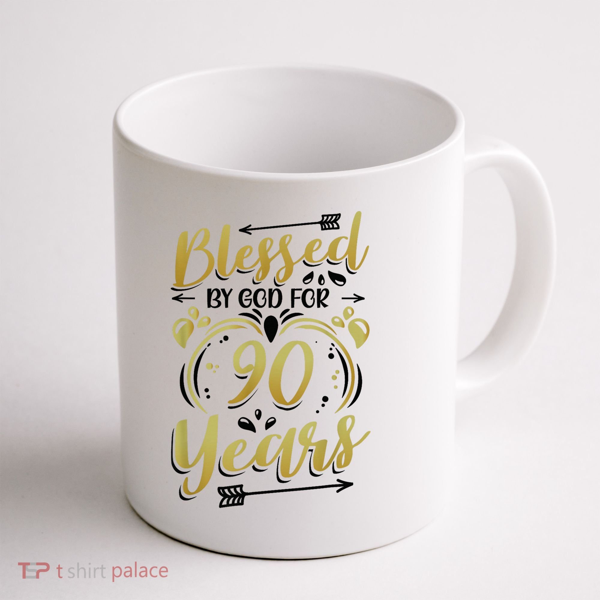 Religious Blessed By God For 90 Years Happy 90th Birthday Coffee Mug