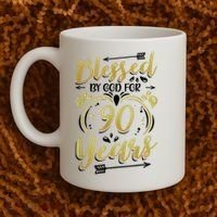 Religious Blessed By God For 90 Years Happy 90th Birthday Coffee Mug thumb 2