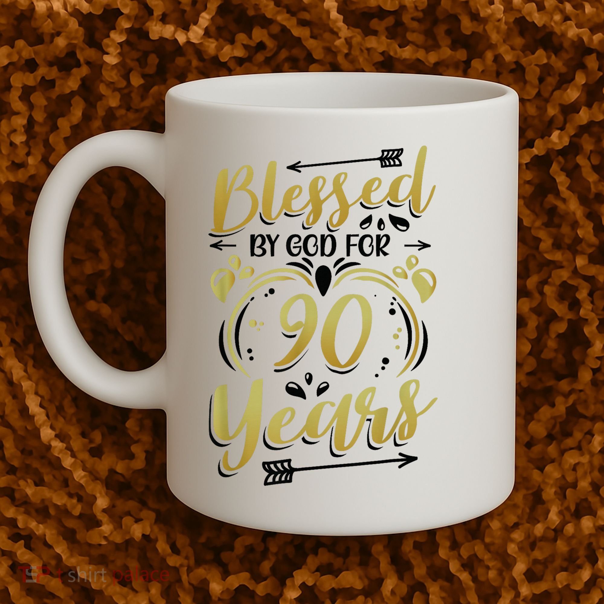 Religious Blessed By God For 90 Years Happy 90th Birthday Coffee Mug