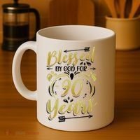 Religious Blessed By God For 90 Years Happy 90th Birthday Coffee Mug thumb 4