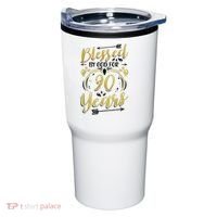 Religious Blessed By God For 90 Years Happy 90th Birthday Tumbler thumb 0