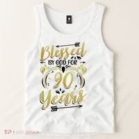 Religious Blessed By God For 90 Years Happy 90th Birthday Tank Top thumb 2