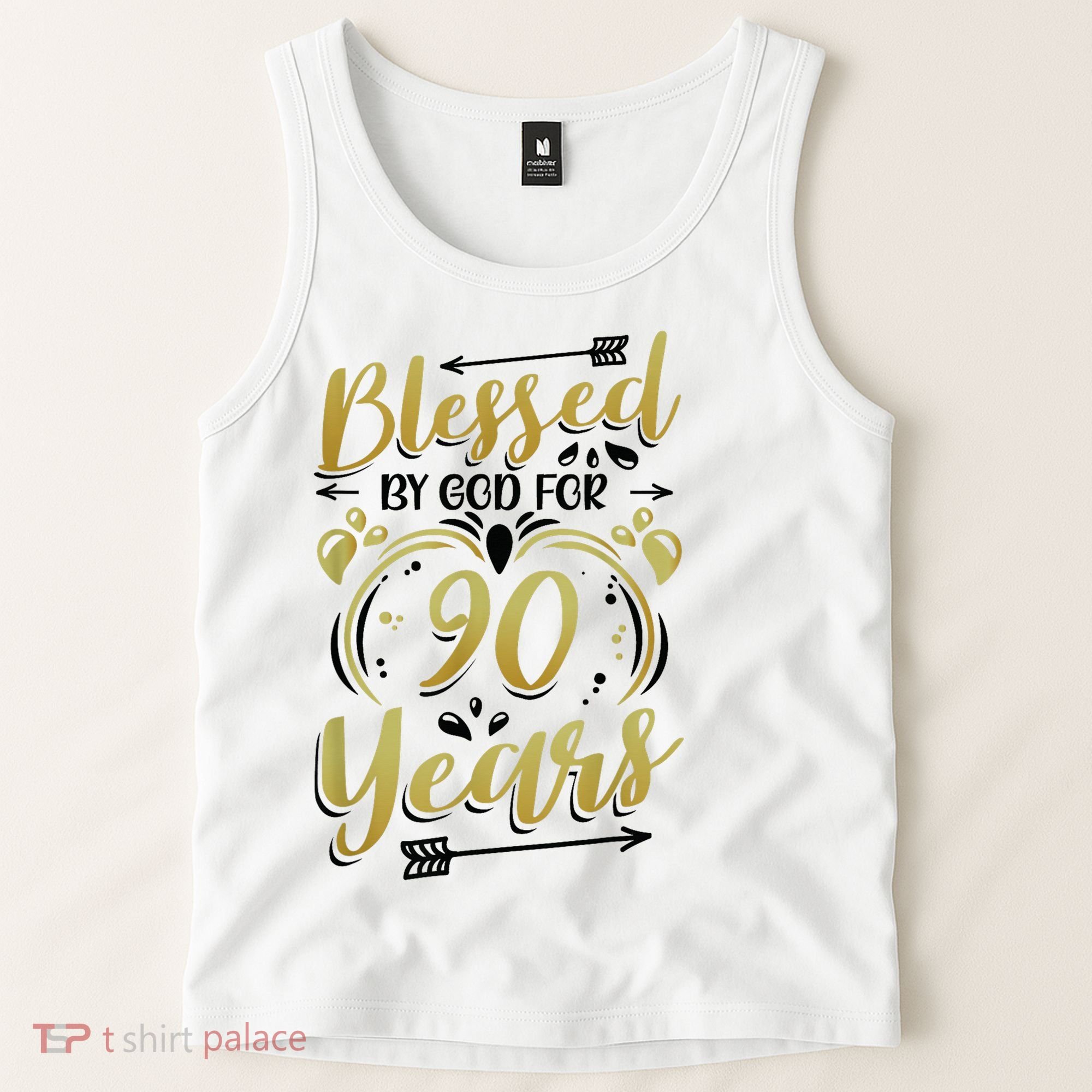 Religious Blessed By God For 90 Years Happy 90th Birthday Tank Top