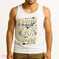 Religious Blessed By God For 90 Years Happy 90th Birthday Tank Top thumb 3
