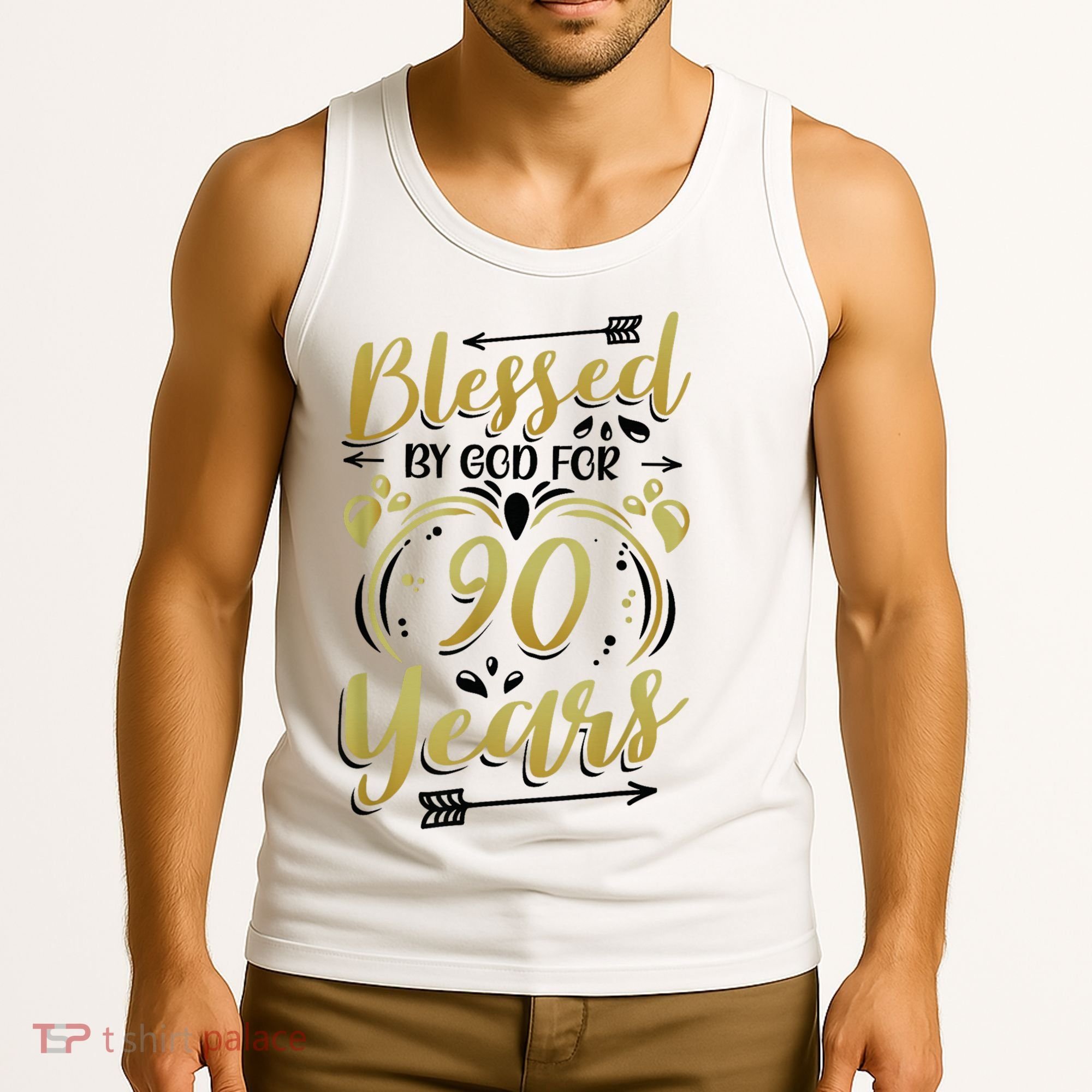 Religious Blessed By God For 90 Years Happy 90th Birthday Tank Top