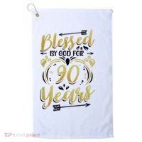 Religious Blessed By God For 90 Years Happy 90th Birthday Golf Towel thumb 0