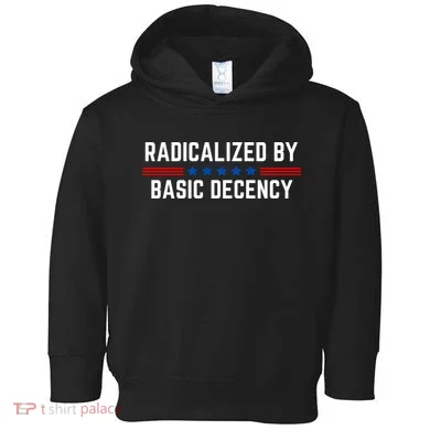 Radicalized By Basic Decency Funny Quote Toddler Hoodie