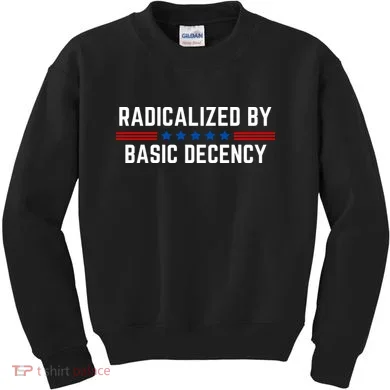 Radicalized By Basic Decency Funny Quote Kids Sweatshirt