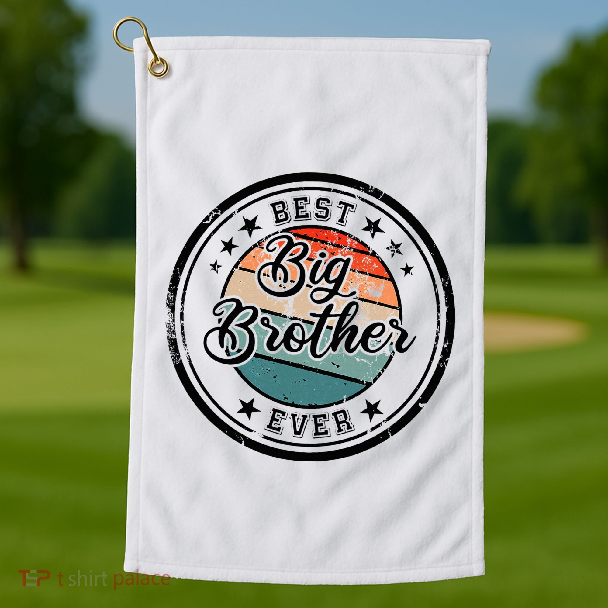 Retro Best Big Brother Ever Big Brother Golf Towel