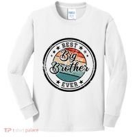 Retro Best Big Brother Ever Big Brother Kids Long Sleeve Shirt thumb 0