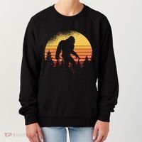 Retro Bigfoot Believer Silhouette Sasquatch Hide And Seek Women's Sweatshirt thumb 0