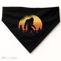 Retro Bigfoot Believer Silhouette Sasquatch Hide And Seek USA-Made Doggie Bandana thumb 0