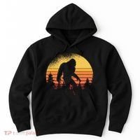 Retro Bigfoot Believer Silhouette Sasquatch Hide And Seek Hoodie thumb 0