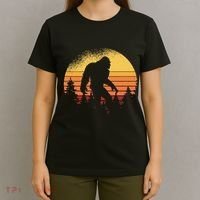 Retro Bigfoot Believer Silhouette Sasquatch Hide And Seek T-Shirt thumb 4