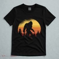 Retro Bigfoot Believer Silhouette Sasquatch Hide And Seek T-Shirt thumb 5