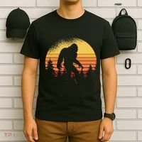 Retro Bigfoot Believer Silhouette Sasquatch Hide And Seek T-Shirt thumb 6