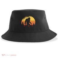 Retro Bigfoot Believer Silhouette Sasquatch Hide And Seek Sustainable Bucket Hat thumb 0
